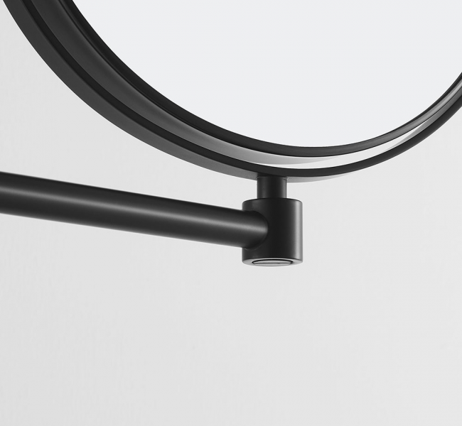 Bathroom Magnifying Mirrors HTN-007520-BK Origins Living Hutton Reversible 5x Magnifying Wall Mirror - Black HTN-007520-BK