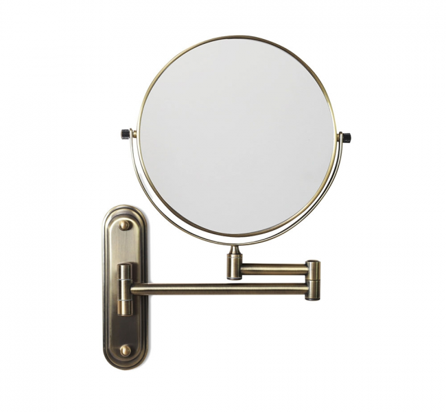 Bathroom Magnifying Mirrors TYL-007520-AB Origins Living Taylor Reversible 5x Magnifying Wall Mirror - Aged Brass TYL-007520-AB