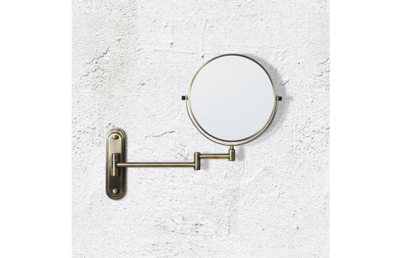 Bathroom Magnifying Mirrors TYL-007520-AB Origins Living Taylor Reversible 5x Magnifying Wall Mirror - Aged Brass TYL-007520-AB