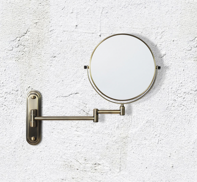 Bathroom Magnifying Mirrors TYL-007520-AB Origins Living Taylor Reversible 5x Magnifying Wall Mirror - Aged Brass TYL-007520-AB