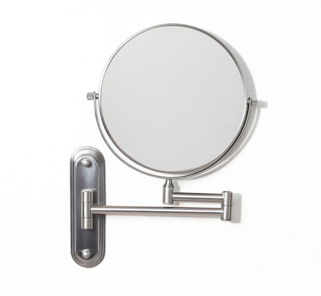 Bathroom Magnifying Mirrors TYL-007520-BN Origins Living Taylor Reversible 5x Magnifying Wall Mirror - Brushed Nickel TYL-007520-BN