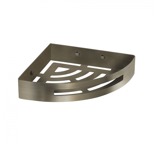 Modern Style Shower Baskets 2479-38 Origins Living Nerva Corner Shower Basket - Brushed Stainless Steel 2479-38