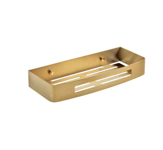Modern Style Shower Baskets 2417-88 Origins Living Nerva Shower Basket - Brushed Brass 2417-88