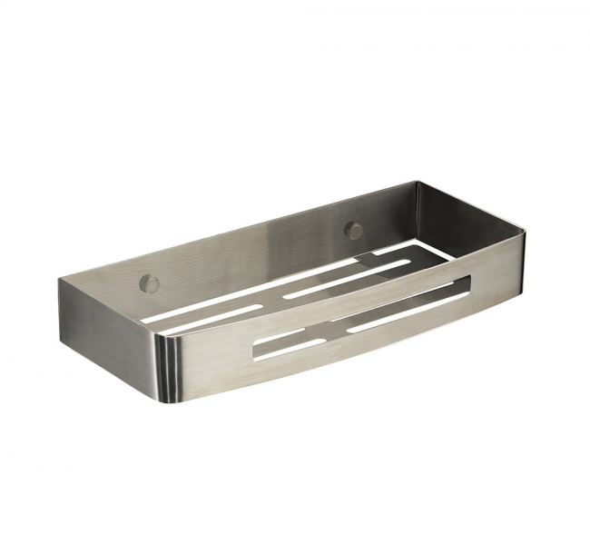 Modern Style Shower Baskets 2417-38 Origins Living Nerva Shower Basket - Brushed Stainless Steel 2417-38