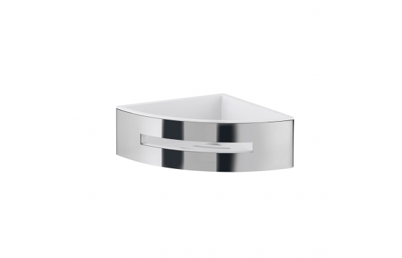 Origins Living Poseidon Corner Basket - Chrome/White 7780-23