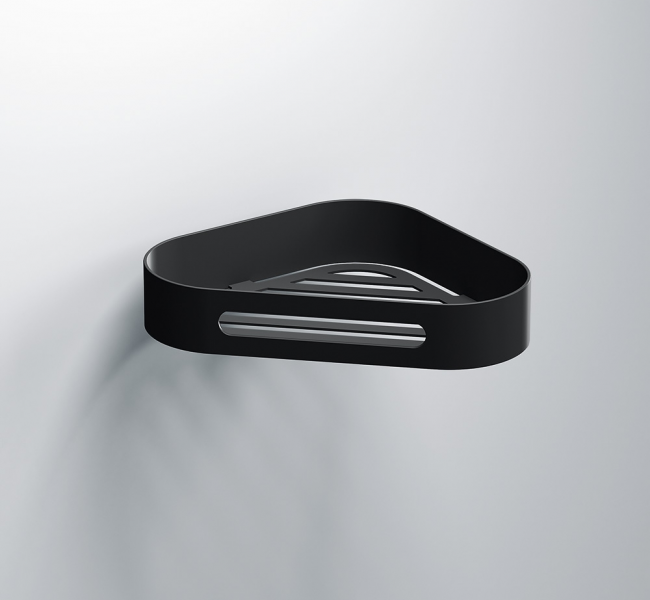 Corner Shower Baskets 176519 Origins Living S5 Fahrenheit Corner Basket - Black 176519