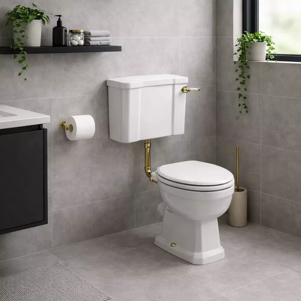 Sherbourne Low Level WC & Soft Close Seat w/Br.Brass Finishes