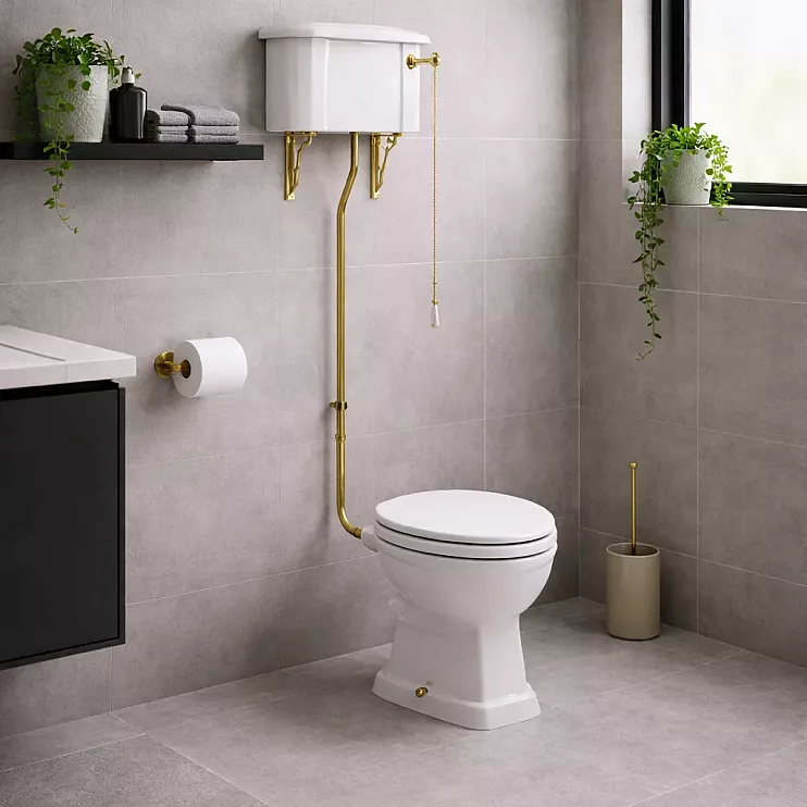 Sherbourne High Level WC & Soft Close Seat w/Br.Brass Finishes