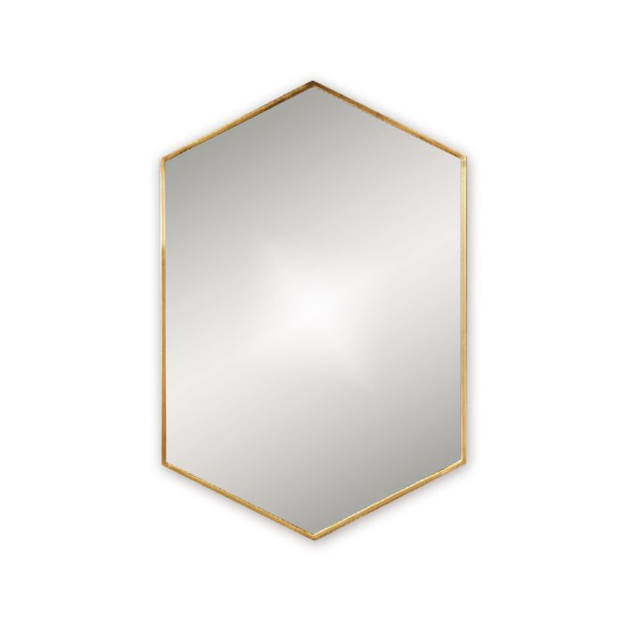 Origins Living Docklands Hexagonal Mirror Brushed Brass - 50x75cm B375509