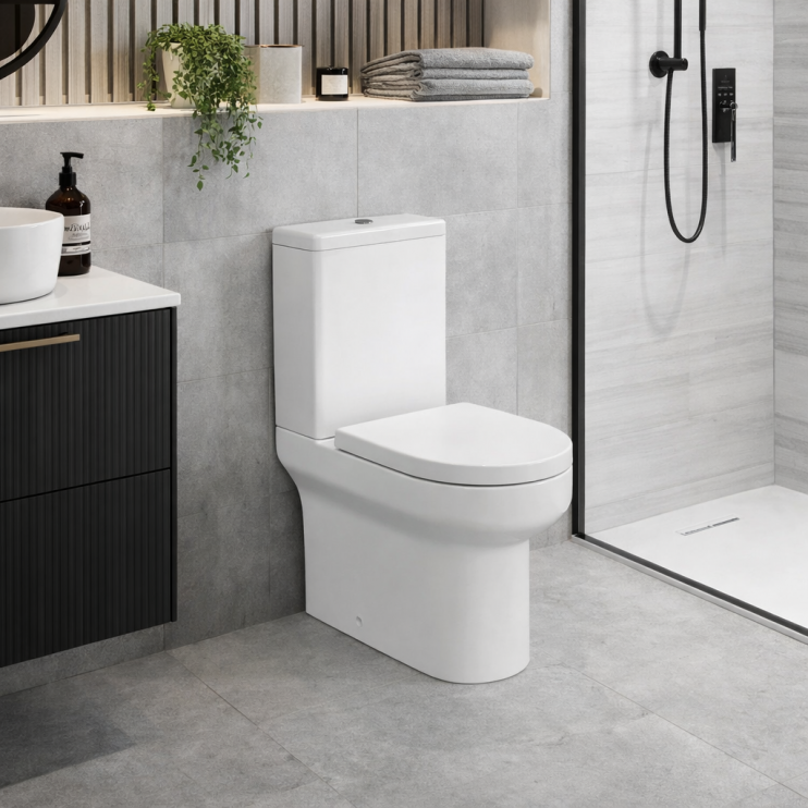 Laurus Rimless Close Coupled Fully Shrouded WC & Soft Close Seat