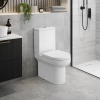 Laurus Rimless Close Coupled Open Back Comfort Height WC & Soft Close Seat