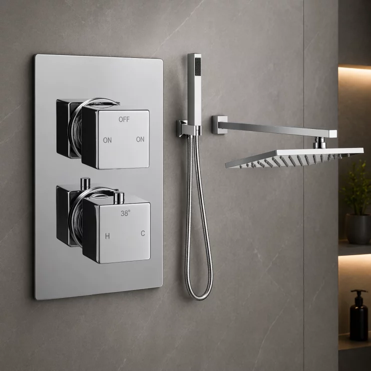 Cosmic Square Shower Valve & Kit Pack 4 - Chrome