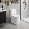 Cilantro Rimless Close Coupled Open Back WC & Soft Close Seat
