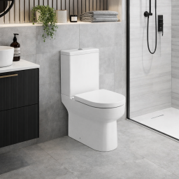 Laurus Rimless Close Coupled Open Back WC & Soft Close Seat