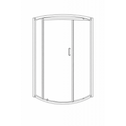 Classix 800mm x 6mm Glass 1 Door Quadrant - Chrome