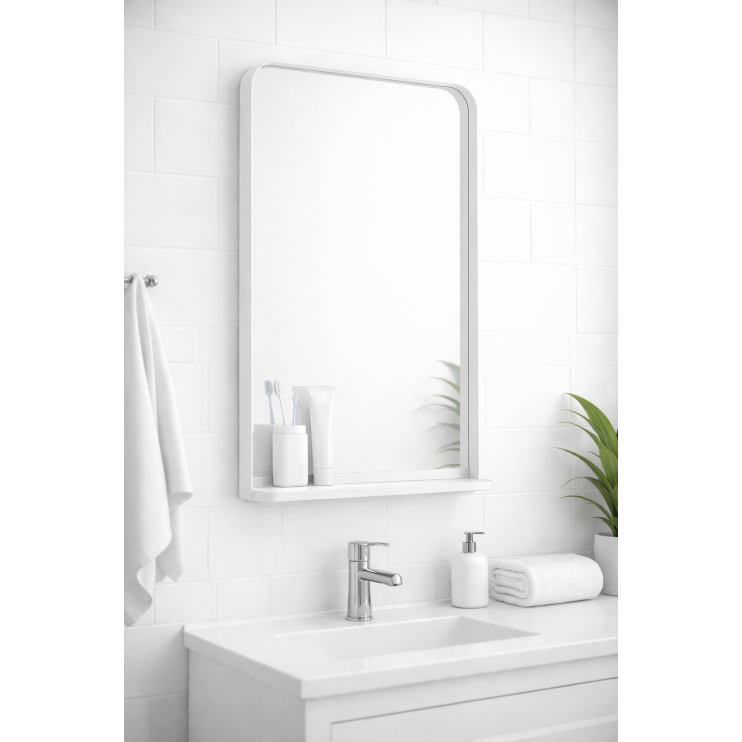 Origins Living City Mirror with Shelf 50 White - 50x75cm CTY-002057-WH