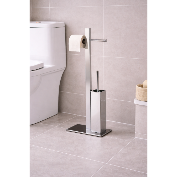 Bathroom Butler and Towel Stands 7632-13 Origins Living Bridge Bathroom Butler Stand in Chrome 7632-13