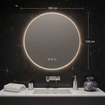 Origins Living Claris Round Mirror 100cm CLR-01D100-03 Bathroom Accessory