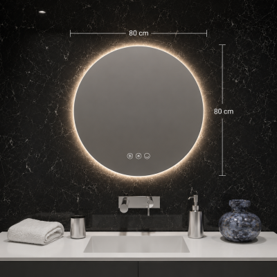 Origins Living Claris Round Mirror 80cm CLR-01D080-03