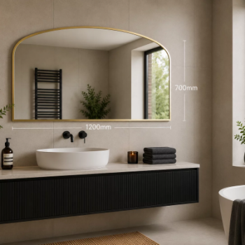 Origins Living Delphine Overmantel Arch Mirror 120x70cm - Brushed Brass DEL-00R127-BB Bathroom Accessory