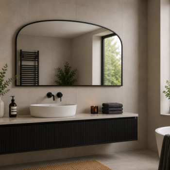 Origins Living Delphine Overmantel Arch Mirror 120x70cm - Black DEL-00R127-BK Bathroom Accessory