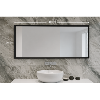 Origins Living Brooklyn Mirror 140 Black - 140x70cm B008134 Bathroom Accessory