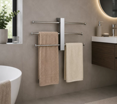Origins Living Bridge Towel Rail Set Wall Mounted - Chrome 7630-13 Bathroom Accessory