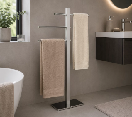 Origins Living Bridge Towel Stand - Chrome 7631-13 Bathroom Accessory