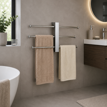 Origins Living Bridge Towel Rail Set Wall Mounted - Chrome 7630-13 Bathroom Accessory