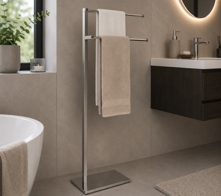 Origins Living Maine Towel Stand - Chrome 7831-13 Bathroom Accessory