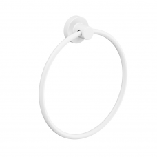 A towel ring is a bathroom accessory used to hold and display a hand towel or washcloth.