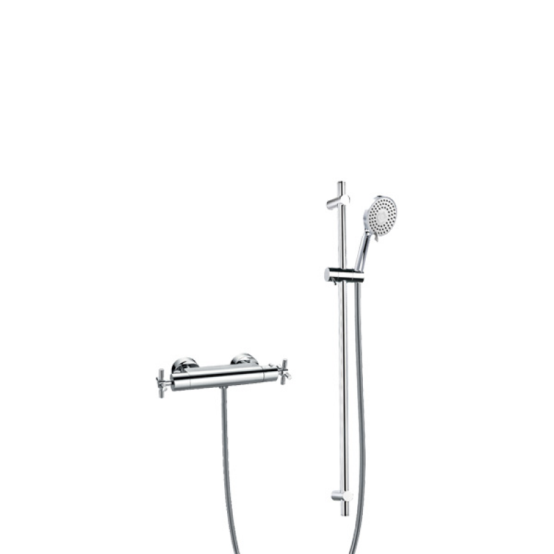 Flavo XL thermostatic exposed bar valve with slide rail kit Chrome