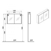VitrA 1020x695mm Mirrored Cabinet - Brushed Chrome