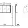 VitrA 1220x695mm Mirrored Cabinet - Brushed Chrome