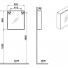 VitrA 620x695mm Mirrored Cabinet (RH Hinge) - Brushed Chrome