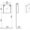 VitrA 620x695mm Mirrored Cabinet (RH Hinge) - Brushed Chrome
