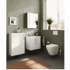 VitrA 620x695mm Mirrored Cabinet (RH Hinge) - Brushed Chrome