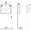VitrA 820x695mm Mirrored Cabinet - Brushed Chrome