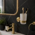 Origins Living Turner Bathroom Accessories in Brushed Brass and Black 