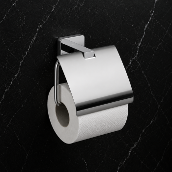 Origins Living Atena Toilet Roll Holder with Flap - Chrome 4425-13 Bathroom Accessory