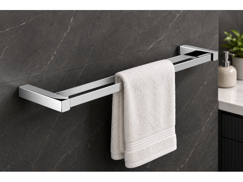 Origins Living Spluga Double Towel Rail 55cm - Chrome SG22-13 Origins Living Spluga Double Towel Rail 55cm - Chrome SG22-13