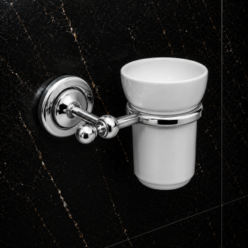 Origins Living Albany Tumbler Holder - Chrome/White ALB-111001-CH Bathroom Accessory