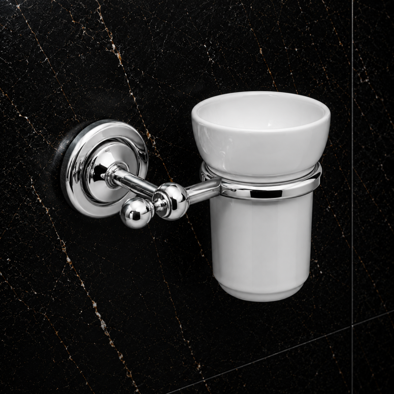 Origins Living Albany Tumbler Holder - Chrome/White ALB-111001-CH