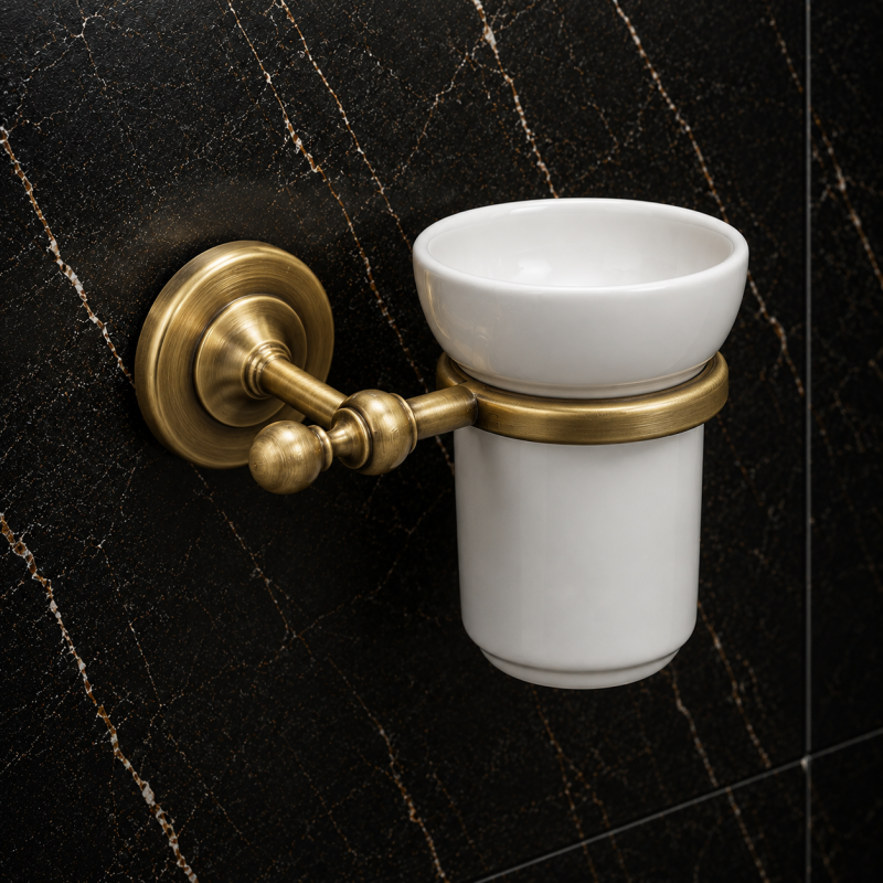 Origins Living Albany Tumbler Holder - Aged Brass/White ALB-111001-AB