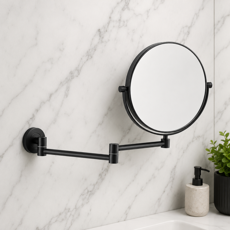 Origins Living Hutton Reversible 5x Magnifying Wall Mirror - Black HTN-007520-BK