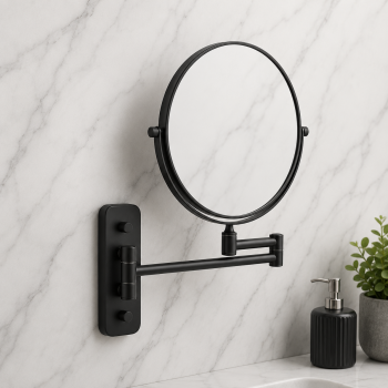 Origins Living Mason Reversible 5x Magnifying Wall Mirror - Black MSN-007520-BK Bathroom Accessory