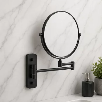 Origins Living Mason Reversible 5x Magnifying Wall Mirror - Black MSN-007520-BK Bathroom Accessory
