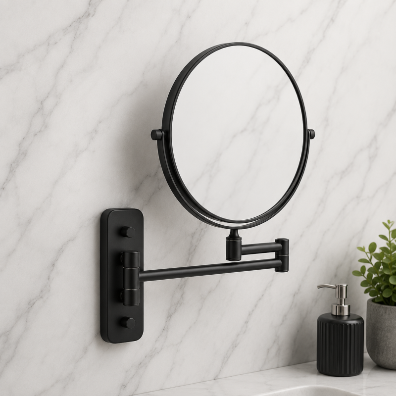 Origins Living Mason Reversible 5x Magnifying Wall Mirror - Black MSN-007520-BK