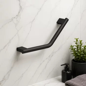 Origins Living Lux Angled Grab Bar - Black 176090 Bathroom Accessory