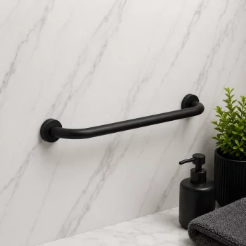 Origins Living Up Grab Bar 48cm - Black 1121/45-14 Bathroom Accessory